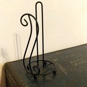 Fancy Wrought Iron Black Paper Towel Holder